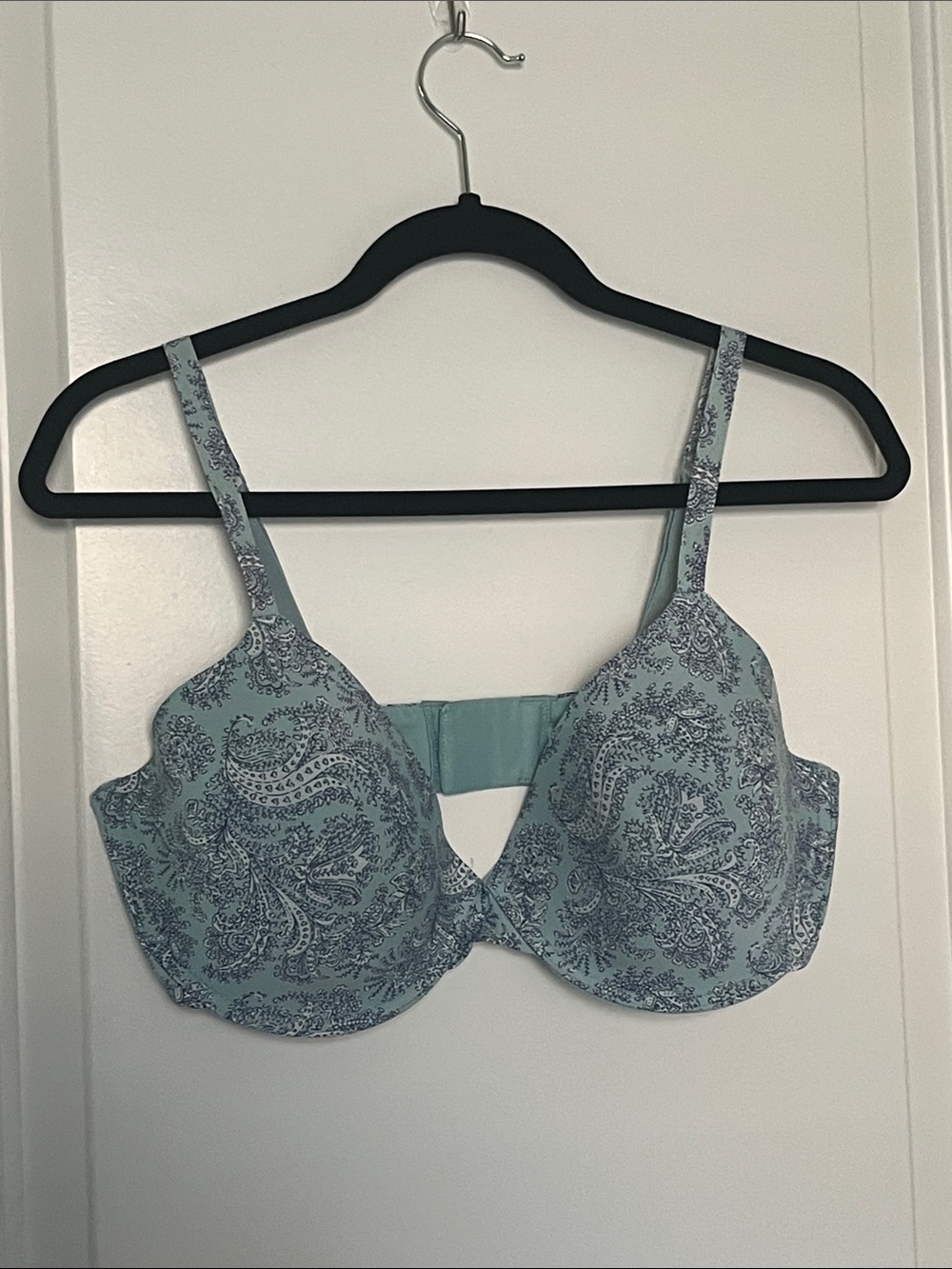 Gilligan & O'Malley Light Blue Paisley Underwire T-Shirt Bra 40D